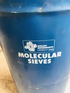 molecular sieve storage